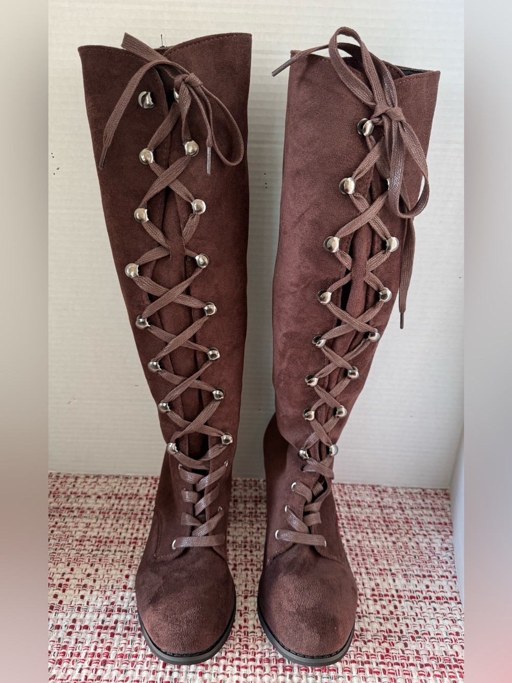 Knee High Boots, Brown Faux Suede, Ladies Size US 10, European 40, NWOT